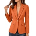 thumbnail image 5 of IUYRTFE Women's Slim Fit Single Button Blazer Long Sleeve Notched Lapel Casual Workwear Jacket, 5 of 6