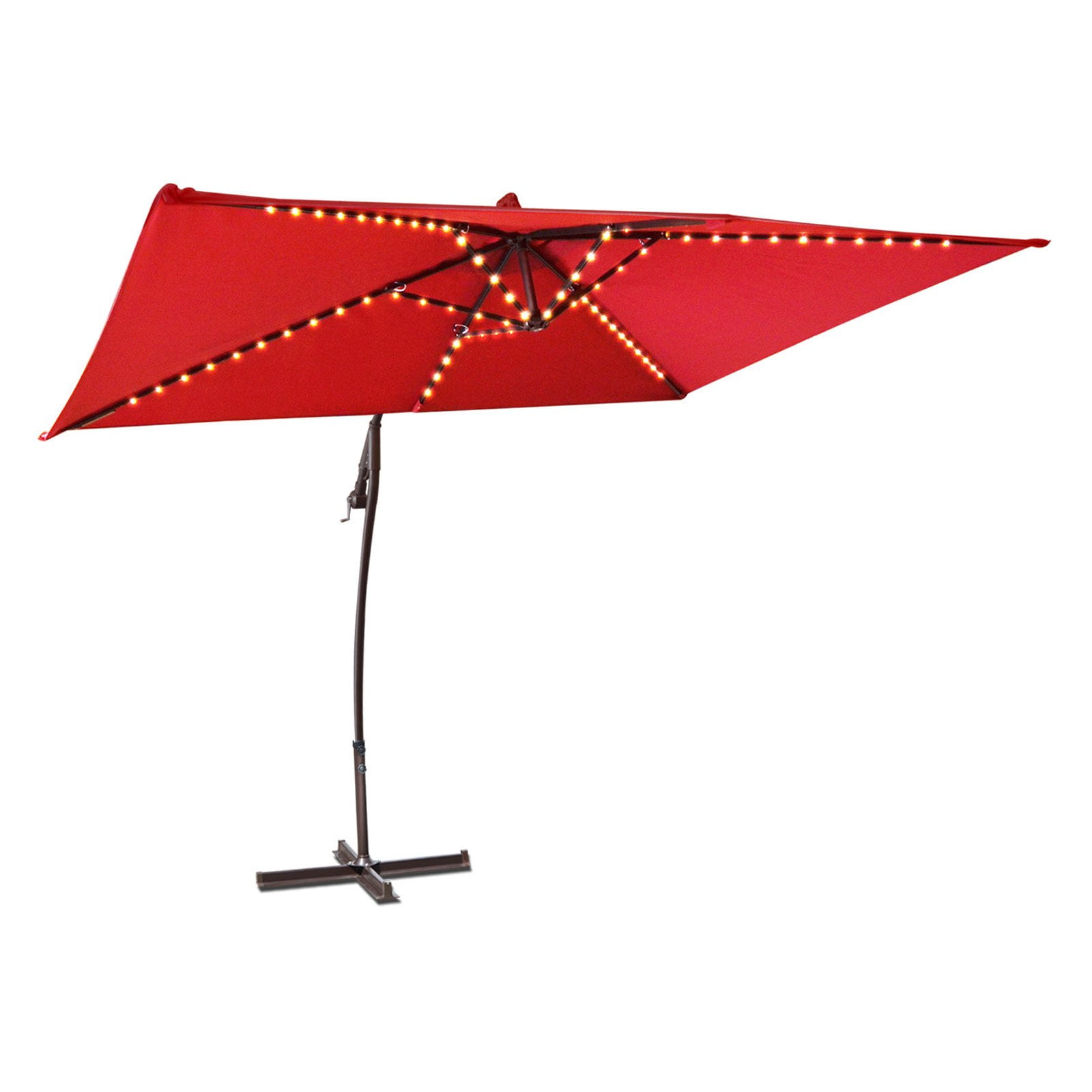 Sunrise Umbrella 10 x 6.5 ft. Cantilever Offset Banana Patio Umbrella with Battery LED Lights