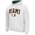 thumbnail image 2 of Men's Colosseum White Miami Hurricanes Arch & Logo 3.0 Pullover Hoodie, 2 of 3