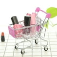 thumbnail image 1 of Agiferg MINI Shopping Cart Kids Toy Creative Desktop Shelves Puff Storage Rack Pink, 1 of 3