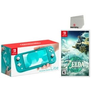 Nintendo Switch Lite 32GB Turquoise Edition and Legend of Zelda: Tears of the Kingdom Bundle - Japan Import with US Plug with Screen Cleaning Cloth