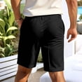 thumbnail image 5 of IhhxPro Men's Casual Shorts with Elastic Waist and Pockets, Business Belted Bermuda Quick Dry Lightweight Cotton Relaxed Fit Summer Travel Golf S-2XL, 5 of 9