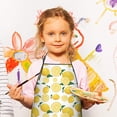 thumbnail image 2 of Yellow Lemon Fruit Slices White Pattern Kids Aprons for Girls and Boys,Adjustable Neck Strap Toddler Aprons for Kids Cooking Baking, 2 of 6