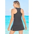 thumbnail image 2 of Swim 365 Women's Plus Size Longer-Length High-Neck Racerback Tankini Top, 2 of 6