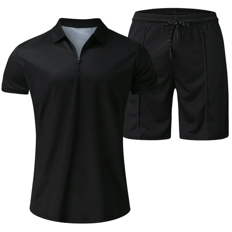 PEASKJP Basketball Shorts Men Men Summer Outfit Beach Short Sleeve Printed  Shirt Shorts Suit Red L