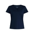 thumbnail image 5 of Time and Tru Women’s V-neck Slub Tee with Short Sleeves, Sizes 1X-4X, 5 of 5