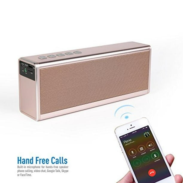 Superway Portable Wireless Bluetooth Speaker Louder Volume Superior Sound With w Driver Enhanced Bass And Bluetooth 4 0 Built In Mic For Iphone Ipad Samsung Laptops And More Aluminum Gold Walmart Com Walmart Com