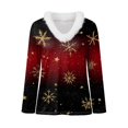 thumbnail image 4 of larppty Pullover for Women Ugly Christmas Sweaters Funny Holiday Sweatshirts Faux Fur Trim V Neck Long Sleeve Graphic Xmas Sweatshirt (Black, L), 4 of 4