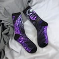 thumbnail image 5 of Rocae Purple Plant White Tiger for Adult Socks Casual Athletic Stretchy Loose Socks for Women Men Non-Slip Middle Tube Socks, 5 of 6