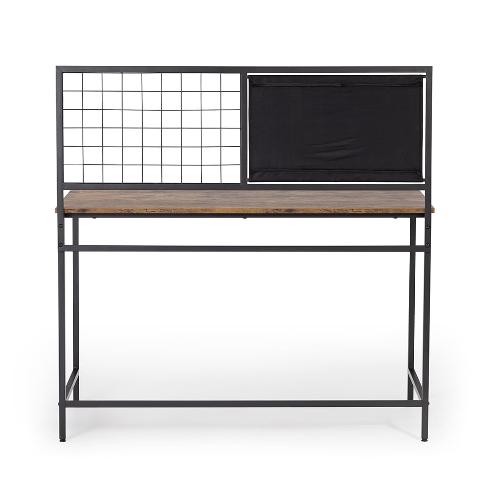 Private Jungle Computer Desk with Mesh 46.5 inch Study Writing Table for Home Office,Black Metal Frame,Rustic Brown Private Jungle Computer Desk with Mesh 46.5 inch Study Writing Table for Home Office,Black Metal Frame,Rustic Brown