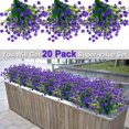 thumbnail image 4 of Flores artificiales TURNMEON para exteriores, 20 paquetes, color morado, 4 of 7