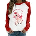 thumbnail image 2 of KOMOO Women Christmas Sweatshirt Long Sleeve Round Neck Pullover Christmas Printed Shirts Tops, 2 of 3