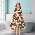 thumbnail image 6 of Beige Footballs and Numbers Pattern Hooded Bath Towel，50"x30" for Ages 3 To 12 Kids, Quick Dry Lightweight Soft Microfiber Hood Beach Towel Cover Up for Kids, 6 of 7
