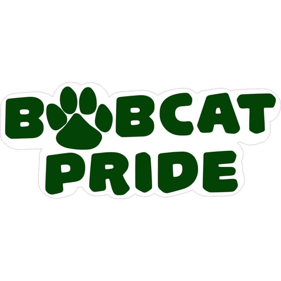 StickerTalk Green Bobcat Pride Vinyl Sticker, 6 inches x 2.5 inches
