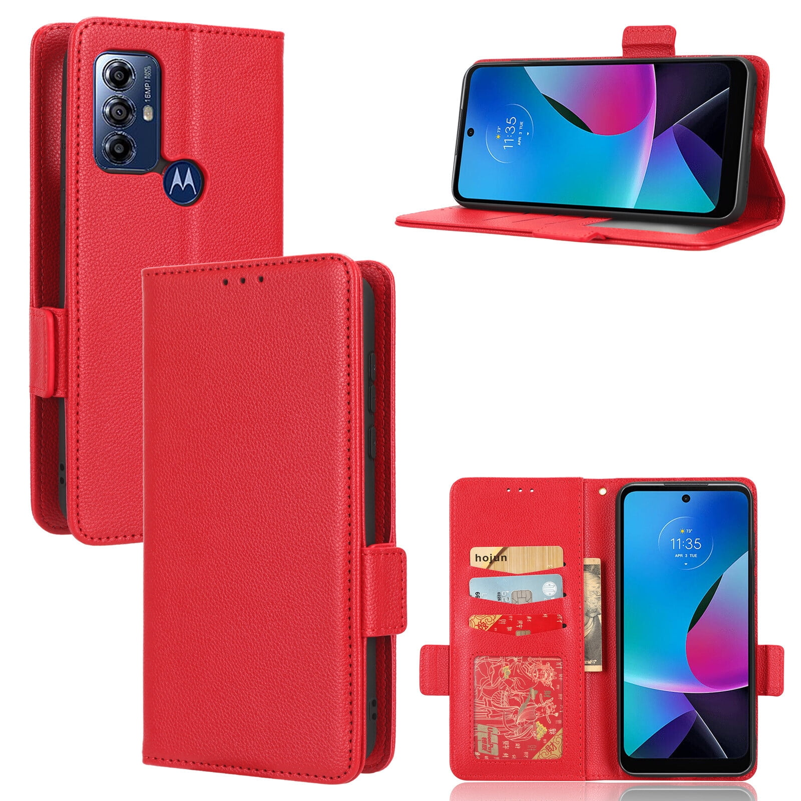 Motorola MOTO G 2023 PU Leather Flip Cover Card Slots Magnetic Closure Wallet Case for Motorola MOTO G Play 2023 - Walmart.com