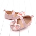 thumbnail image 4 of DuoJiaJ Summer Children Toddler Shoes Girls Sports Flat Bottom Lightweight Shiny Rhinestone Ribbon Bow Solid Color Hook Loop Baby Girl Sneakers Size 6,Red, 4 of 5