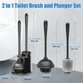 thumbnail image 5 of JEHONN Toilet Plunger and Brush Set Black with Holder and Hidden Tweezers, 5 of 7