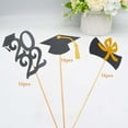thumbnail image 3 of 48 adornos para cupcakes de graduación de 2022 con purpurina para aperitivos, palillos de comida para fiestas universitarias y decoraciones. oro negro, 3 of 8