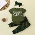 thumbnail image 4 of Mercatoo I𝐧fant Girl Short Sleeve Romper Camouflage Pants Headband Outfits Toddler Baby Suit Girl's Outfits&Set Baby Girl Clothes, 4 of 4