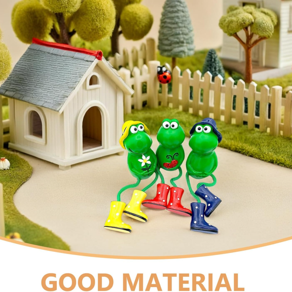 8 Inches Green Hanging-Leg Frog Resin Figurine, Colorful / Vibrant Design Hand-Painted Decorative Craft with Vivid Details, Ideal for Shelf, Desk, Living Room, Bedroom & Garden Decoration, Adorable A