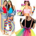 thumbnail image 6 of 80s Costume Accessories Set for Women, 80s Fancy Dress Outfits with Tutu Leg Glove Necklace Headband Earring Glasses, 6 of 6