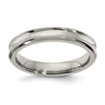 thumbnail image 1 of Solid Titanium Men's Concave 4mm Ring Comfort-Fit Band Size 6.5, 1 of 4