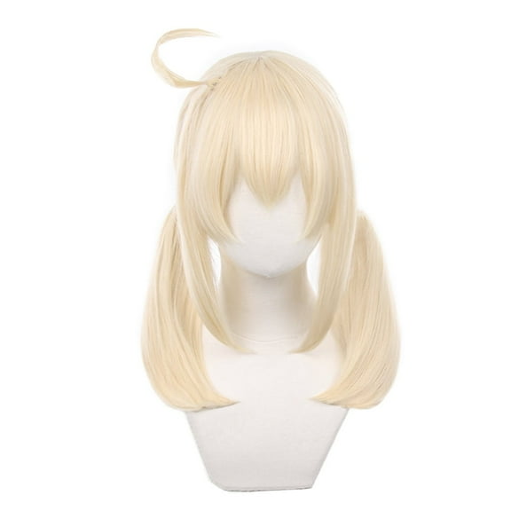 JJKcosplay Game Klee Wig for G-I Blonde Double Pigtails Hairs with Bangs Party Wig