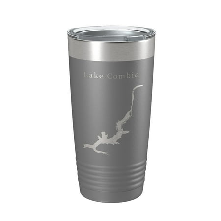 

Lake Combie Map Tumbler Travel Mug Insulated Laser Engraved Coffee Cup California 20 oz Dark Gray