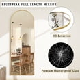 BEAUTYPEAK Bedroom Size Full Length Arched Floor Mirror 64"x21.1", Rounded Wall Large Body ...