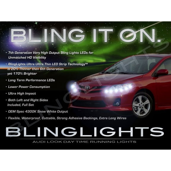 For Toyota Corolla LED DRL Head Lamp Light Strips Day Time Running Kit