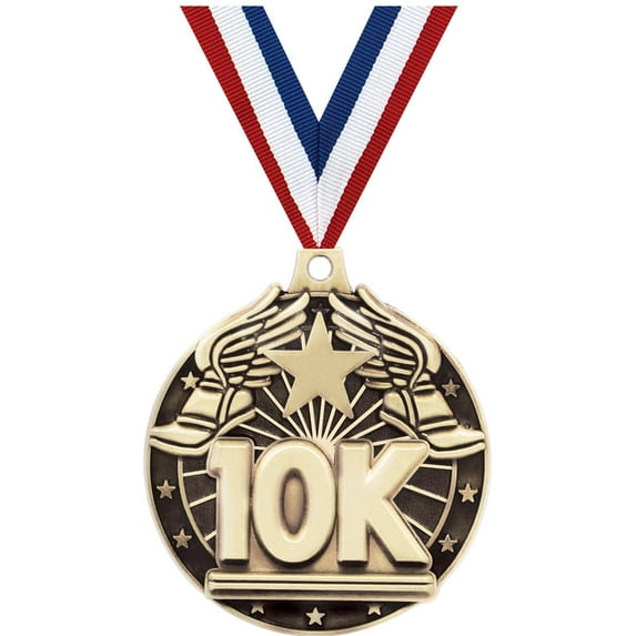 10K Medals, 2" Gold Diecast 10K Medal Award 50 Pack