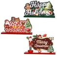thumbnail image 4 of Mesa De Madera De Feliz Navidad, Muñeco De Nieve, Papá Noel, Cartel De Mesa, Cartel De Alegría De Navidad Para La Cena De Fiesta De Navidad De Invierno Speravity HA041707-01, 4 of 6