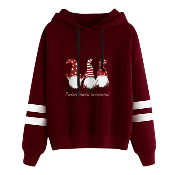 WILLBEST Sudaderas Mujer Ms Christmas Printing Chaqueta con Capucha de Manga Larga XX-Grande