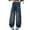 Blue, variant on Little Girls Stretch Denim Pants Wide Leg Straight Fit Casual Elastic Waist Pants Size 5-6T ,Blue