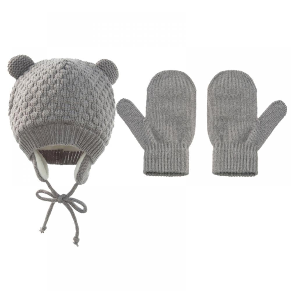 Baby Mittens Mitts Gloves Knitted Cable Knit Winter Warm Girl Boy Newborn Babies 