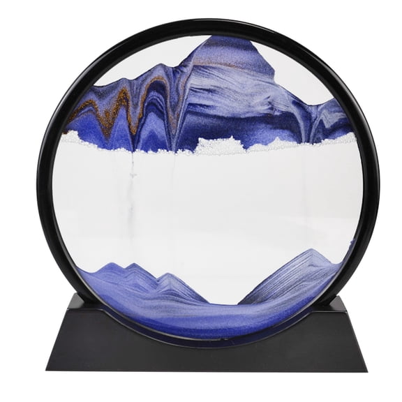 Wovilon Moving Sand Art Picture Round Glass 3D 12Inch Hourglass 3D Natural Flowing Sand Picture Moving Grit Hourglass 50Ml