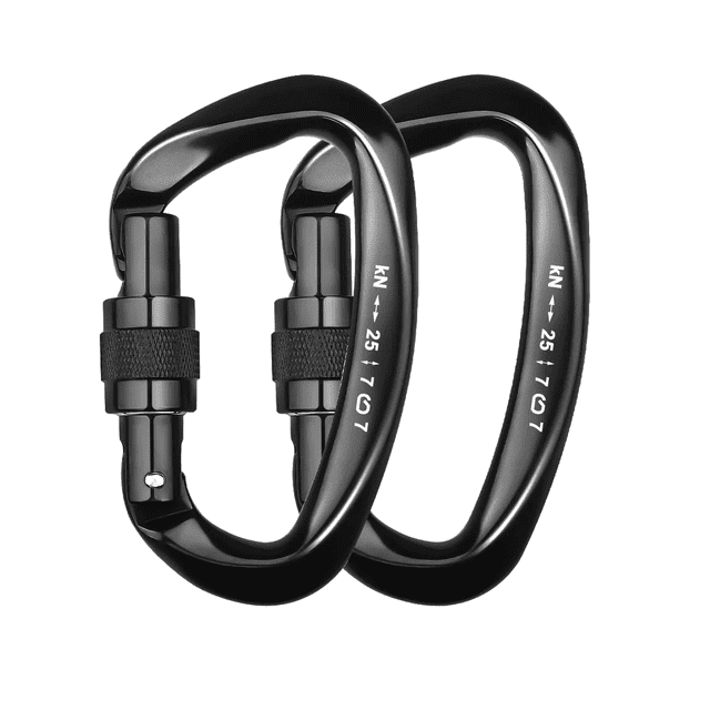 Bandola Mosqueton De Escalada 25kn Para Aparejos Cuerdas Negro