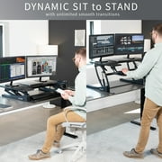 VIVO Black Height Adjustable Standing Desk Monitor Riser Tabletop Sit to Stand