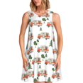 thumbnail image 1 of Fotbe Camp Van Vestido de Verano sin Mangas para Mujer – Vestido Midi Línea A, Estilo Camiseta Floral, Vestido Playero Casual y Fluido, 1 of 7