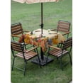 thumbnail image 4 of Outdoor Tablecloth with Umbrella Hole for Patio/Picnic/Party/Camping, Vintage Hummingbirds Waterproof Table Cloth Square Cover Washable, Spring Farmhouse Country Flowers (54"x 54"), 4 of 8