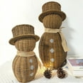 thumbnail image 3 of Guvpev Rattan Snowman, Wicker Christmas Decoration Snowman Plush Snowmans with Scarf for Home Garden, Vintage Winter Centerpiece Table Decor Gift Farmhouse for Party Home Kitchen Shelf（s）, 3 of 7