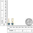 thumbnail image 3 of Gem Stone King 18K Yellow Gold Plated Silver Persian Blue Moissanite and White Created Sapphire Dangle Earrings for Women (2.10 Cttw, Gemstone, Heart Shape 6MM), 3 of 5