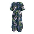 thumbnail image 5 of FAVIPT Summer Dresses for Women 2025 Casual Floral Short Sleeve A Line Maxi Dress Boho Beach Vacation Sundress with Pockets Purple,M, 5 of 5
