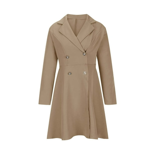 Npasoilc Blazer Dress For Women Lapel Neck Double Breasted Knee Length  Elegant Blazer Dress Long Sleeve Work Office Formal Button Blazers Belt  Waisted Suit Dress
