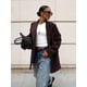 thumbnail image 2 of Chaqueta de traje de pana media larga para mujer, abrigo de manga larga con solapa de una sola botonadura elegante, oficina y trabajo Retro Para ropa de abrigo, otoño, 2 of 5