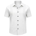 thumbnail image 3 of Stamzod Men's Button Down Shirts Short Sleeve Summer Beach Shirt Lace Hollow Out Casual Shirts for Men White B XXL, 3 of 4