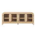 thumbnail image 4 of Walker Edison Modern Easy Assembly 70" Curved TV Stand, Coastal Oak, 4 of 14