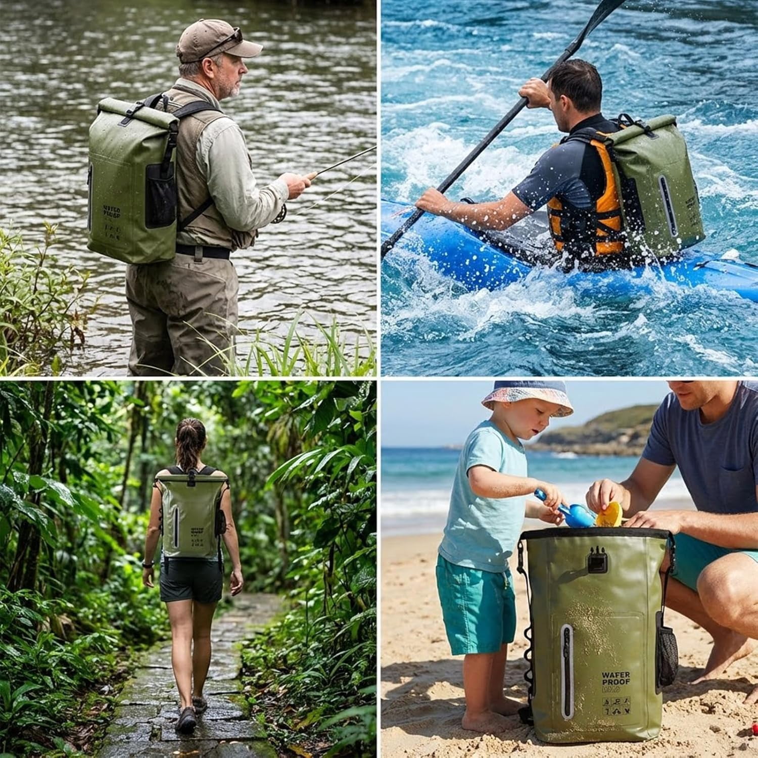 Dry Bag Waterproof 25L-Floating&Lightweight Bags for Women Backpack Kayaking, Boating, Fishing,Paddle boarding, Camping, Hiking,Roll-Top Seal&Adjustable Shoulder Straps