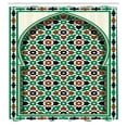 thumbnail image 3 of Ambesonne Retro Shower Curtain, Moroccan Arch with Floral, 69"Wx84"L, Green and Brown, 3 of 5
