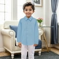 thumbnail image 3 of Kid Girls Button Down Shirts Boys Formal Shirt Blue Shirt Toddler Boy School Uniforms For Boys 8-9 YearsFormal Outfits, 3 of 3